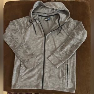Tony Hawk Gray Full-Zip Hoodie with Camo Sleeves